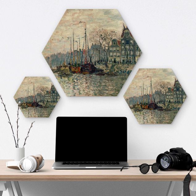 Hexagon Bild Holz - Claude Monet - Kromme Waal Amsterdam