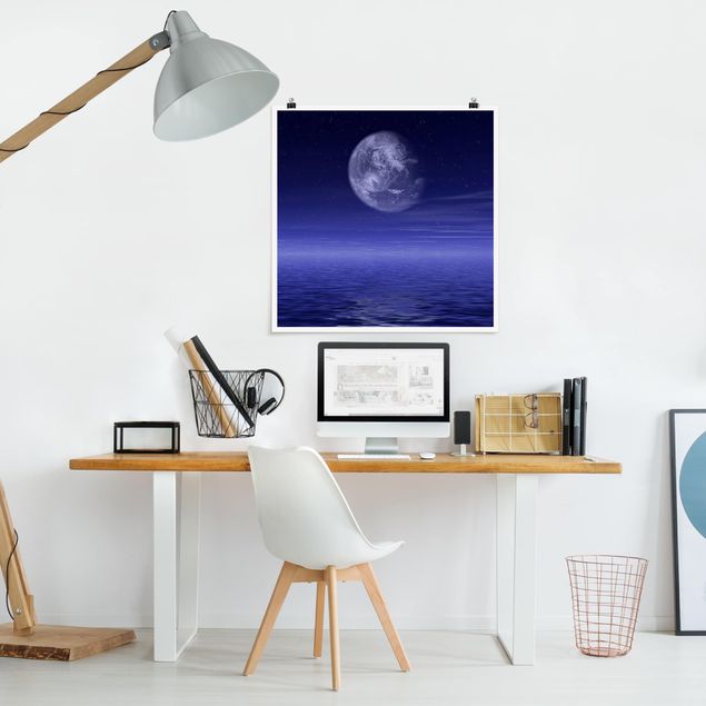 Natur Poster Moon and Ocean