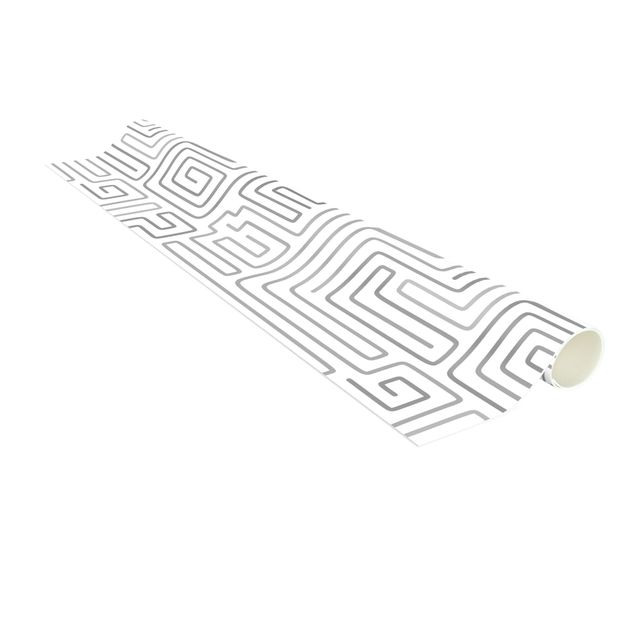 Moderner Teppich Labyrinth Muster in Grau