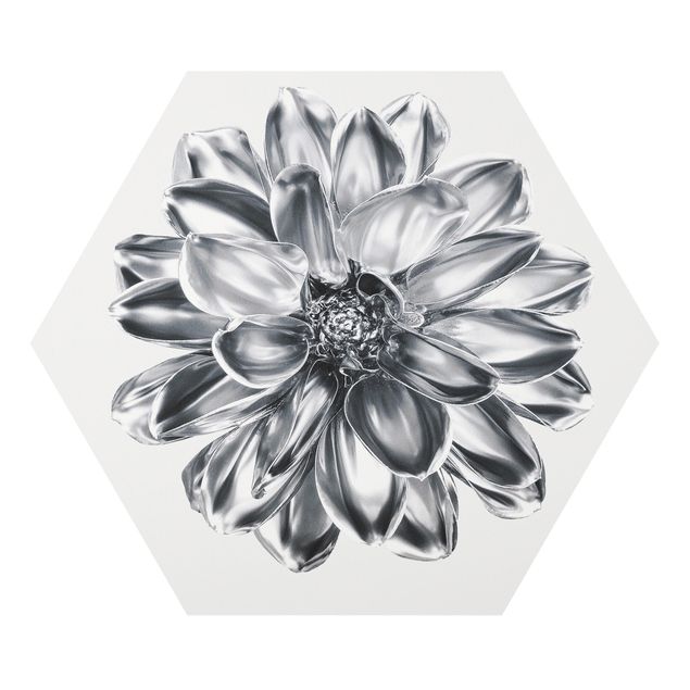 Hexagon Bild Forex - Dahlie Blume Silber Metallic