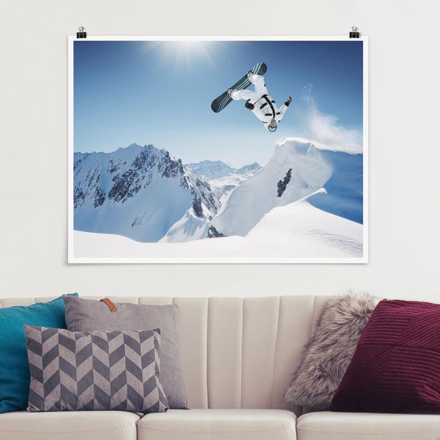 Bilder für die Wand Fliegender Snowboarder