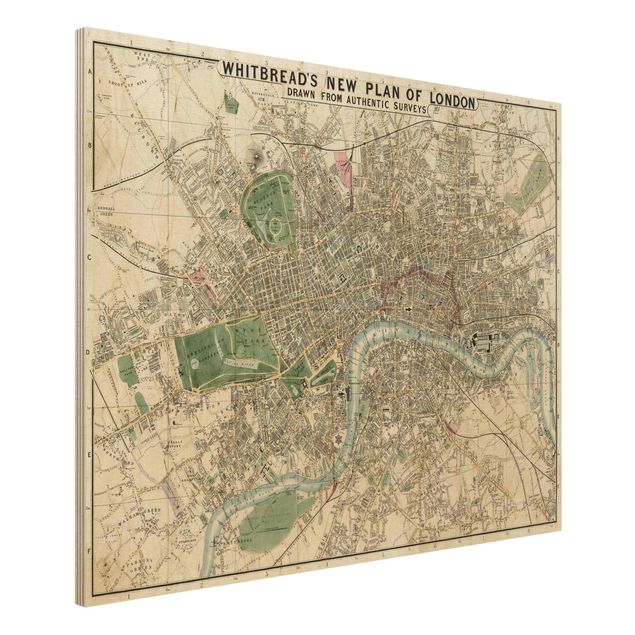 Holzbilder Vintage Vintage Stadtplan London