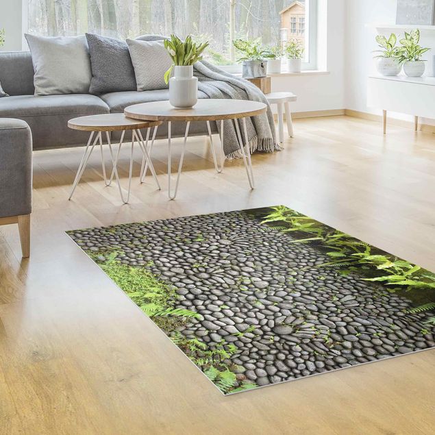 Teppiche Steinwand mit Pflanzen