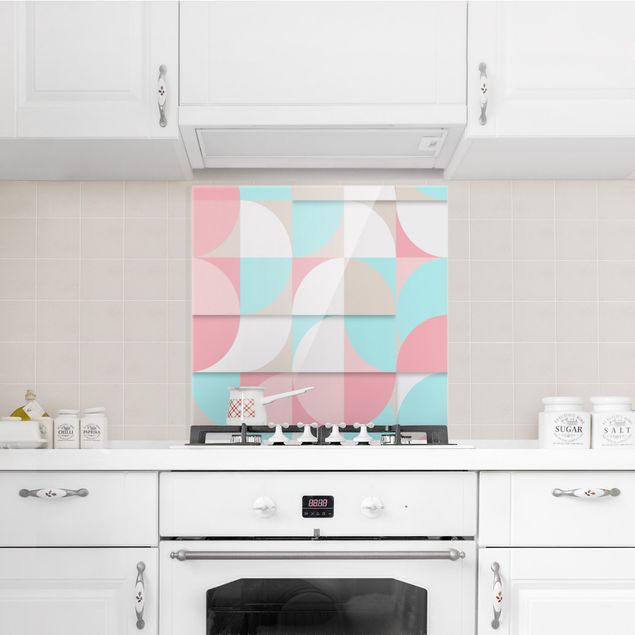 Glasrückwand Küche Muster Skandinavische Geometrie