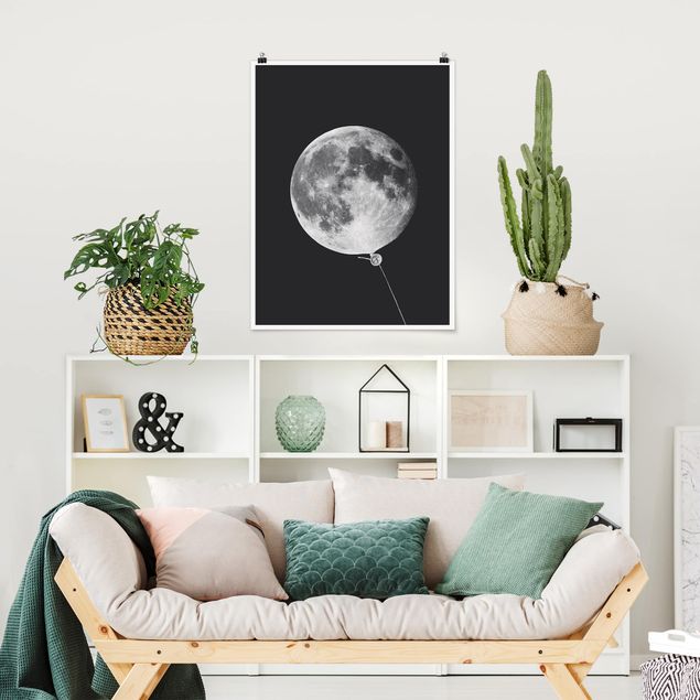 Bilder für die Wand Luftballon mit Mond