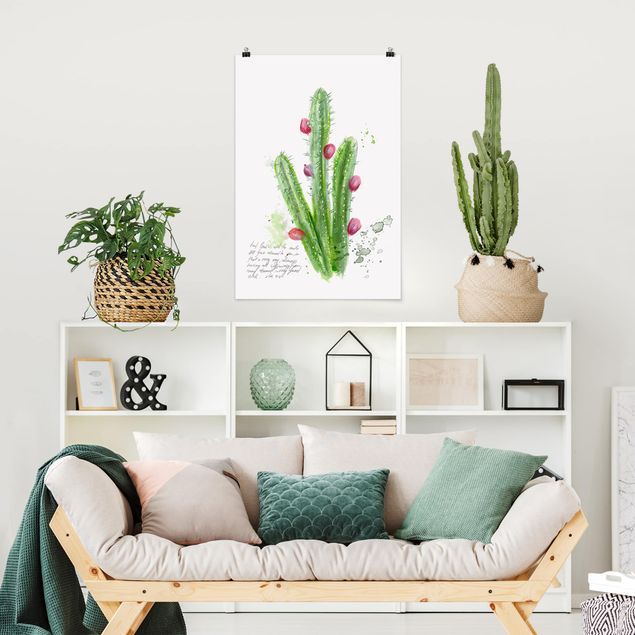Blumenposter Kaktus mit Bibelvers II