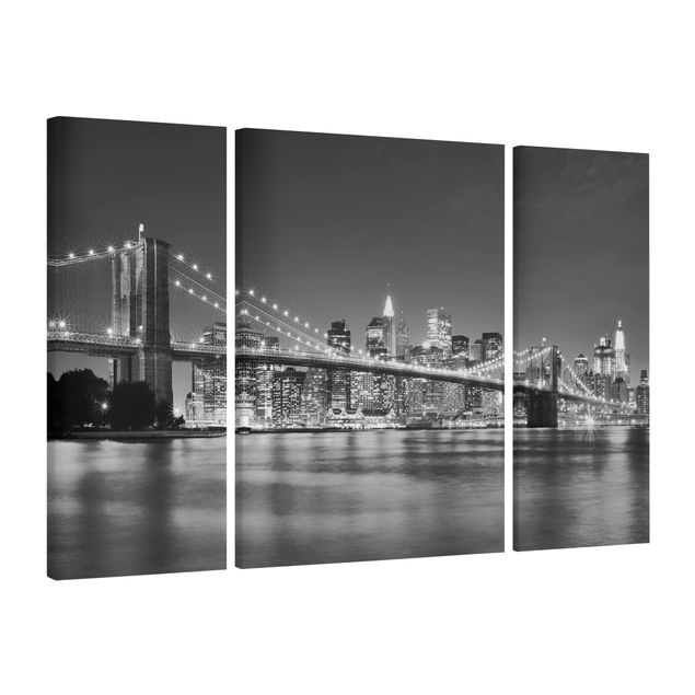 Leinwandbilder Wohnzimmer modern Nighttime Manhattan Bridge II