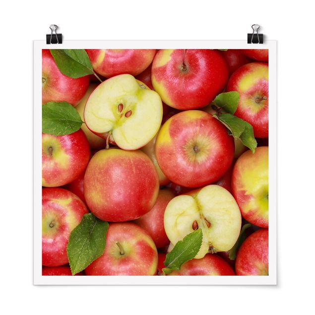 Poster - Saftige Äpfel - Quadrat 1:1