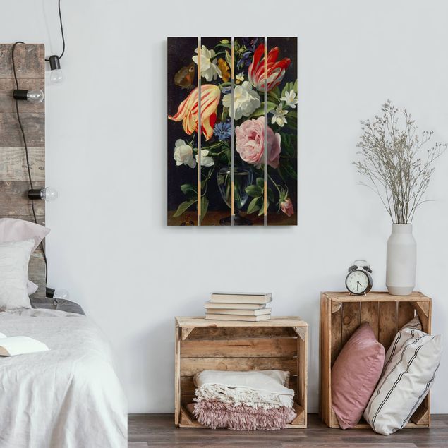 Holzbilder mit Blumen Daniel Seghers - Vase mit Blumen