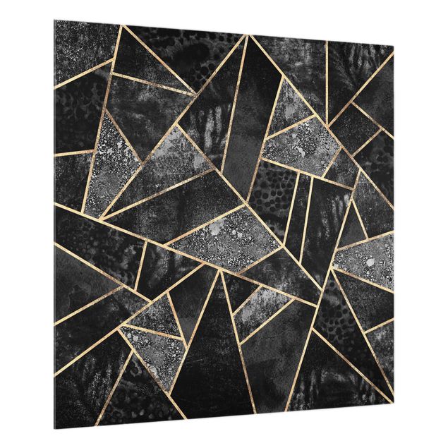 Muster Küchenrückwand Glas Graue Dreiecke Gold