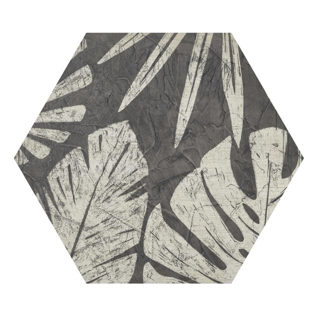 Hexagon Bild Forex - Palmenblätter vor Dunkelgrau