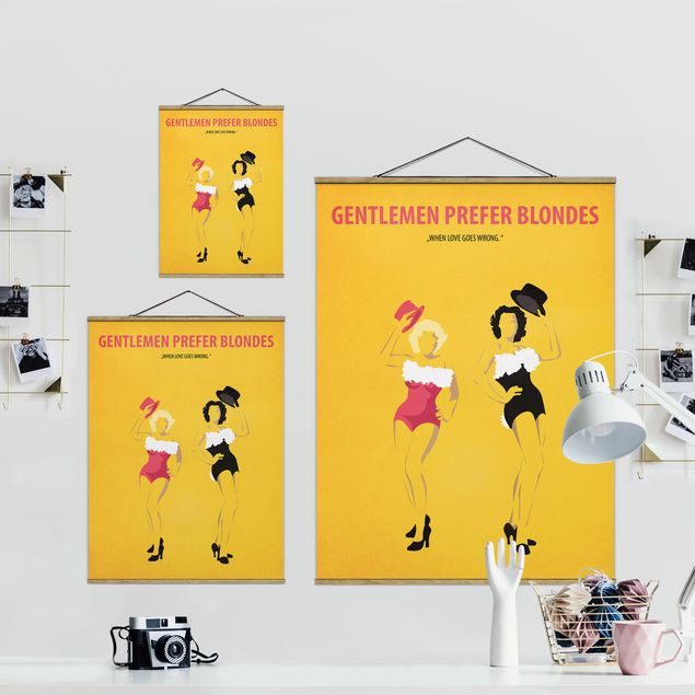 Stoffbild mit Posterleisten - Filmposter Gentlemen Prefer Blondes - Hochformat 3:4