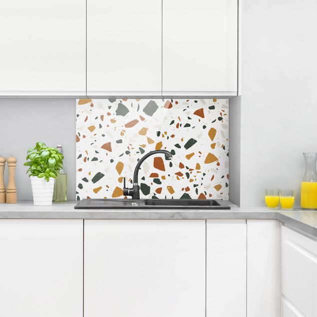 Glasrückwand Küche Muster Detailliertes Terrazzo Muster Livorno