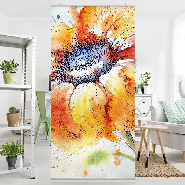Raumteiler Vorhang Painted Sunflower