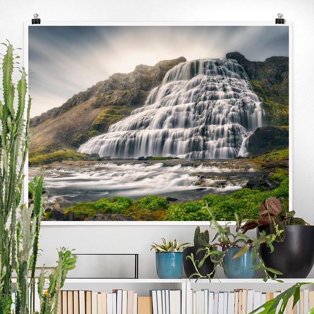 Natur Poster Dynjandi Wasserfall