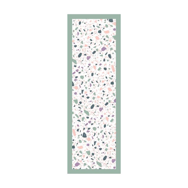 Bunte Teppiche Detailliertes Terrazzo Muster Agrigento mit Rahmen