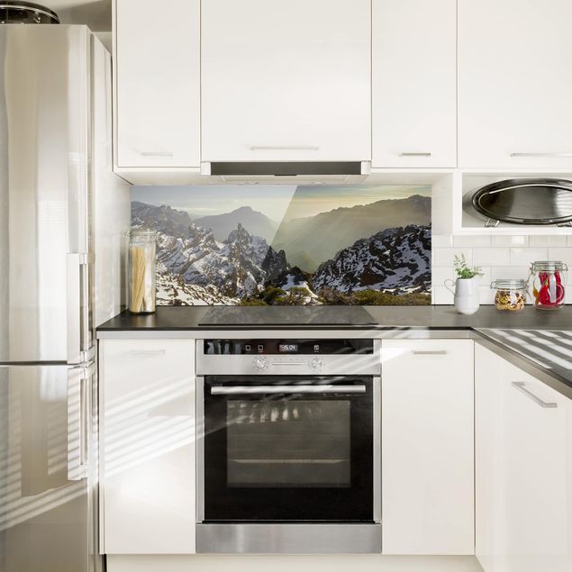 Küchenrückwand Glas Wald Berge in La Palma