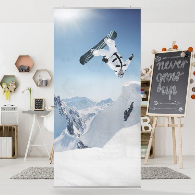 Vorhang Raumteiler Fliegender Snowboarder