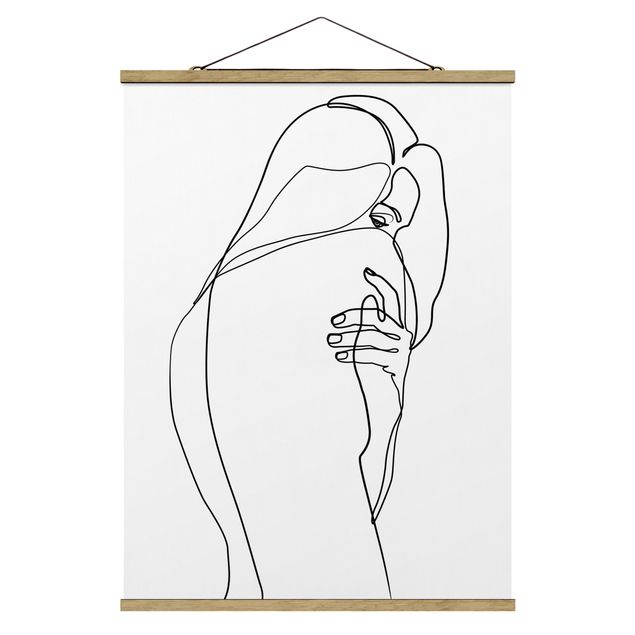 Bilder für die Wand Line Art Frauenakt Schulter Schwarz Weiß