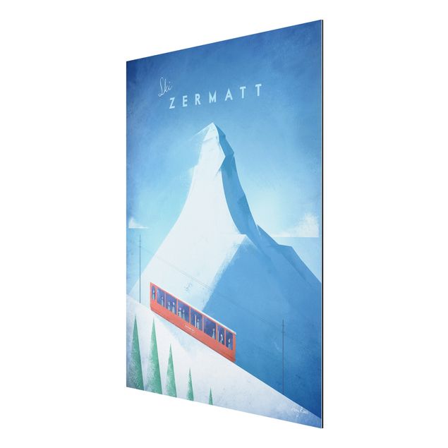 Alu Dibond Druck Reiseposter - Zermatt