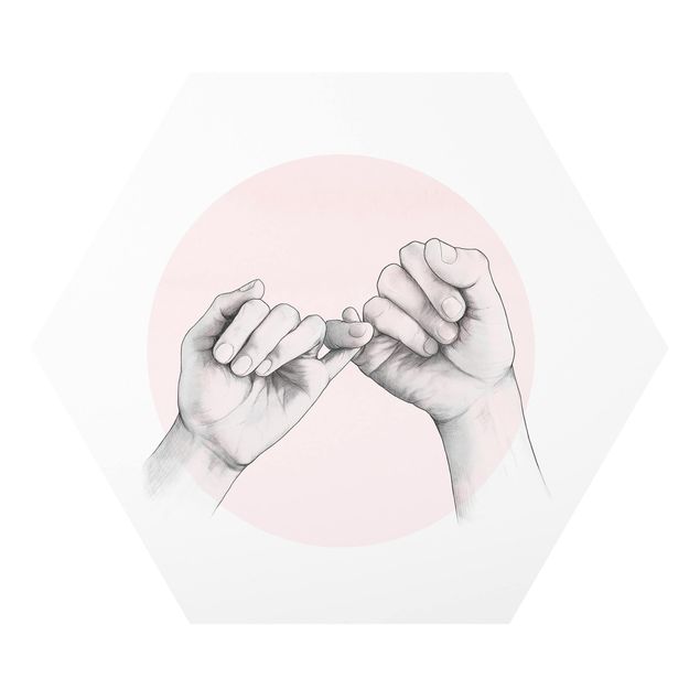 Hexagon Bild Forex - Illustration Hände Freundschaft Kreis Rosa Weiß