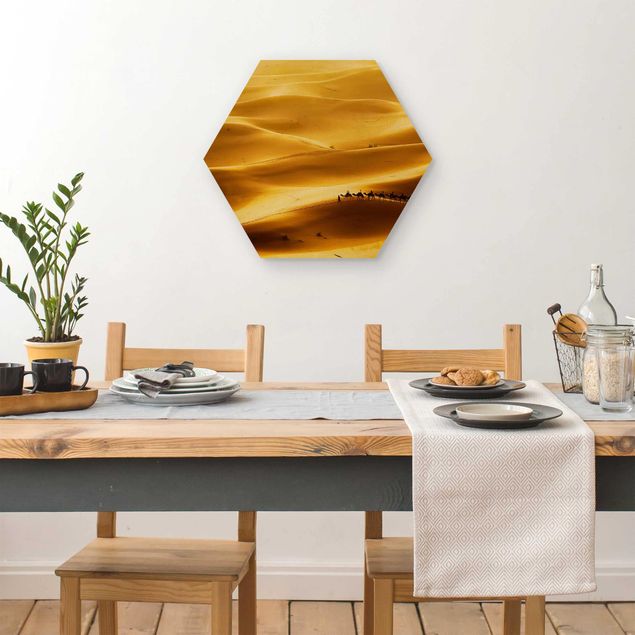 Wandbild Holz Golden Dunes