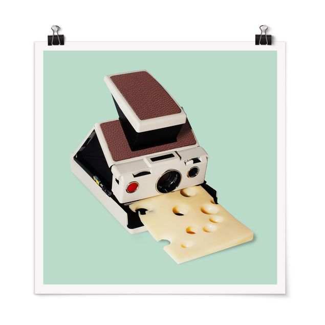 Poster - Jonas Loose - Kamera mit Käse - Quadrat 1:1