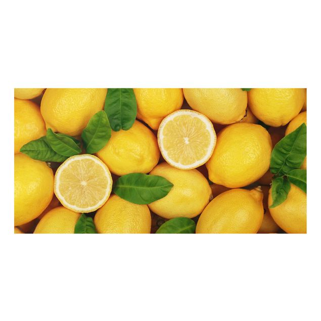 Spritzschutz Glas - Saftige Zitronen - Querformat - 2:1