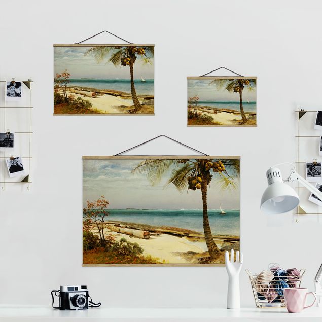 Stoffbild mit Posterleisten - Albert Bierstadt - Küste in den Tropen - Querformat 3:2
