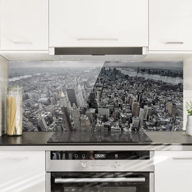 Spritzschutz Glas magnetisch Blick über Manhattan
