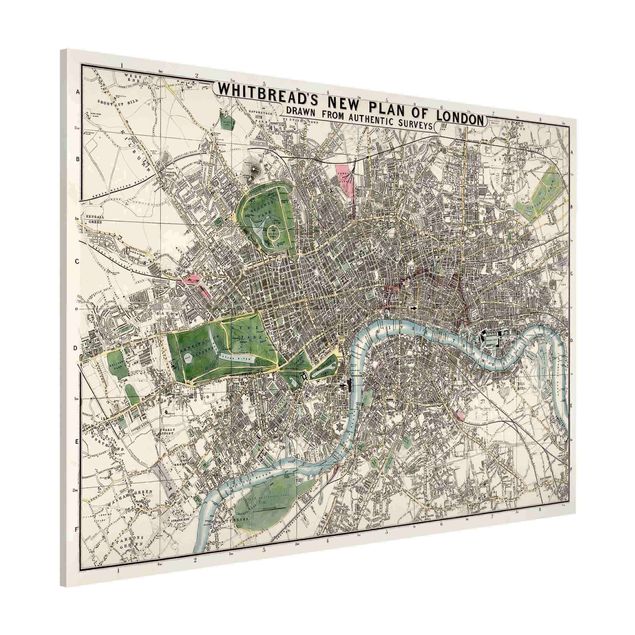 Weltkarte Tafel Vintage Stadtplan London