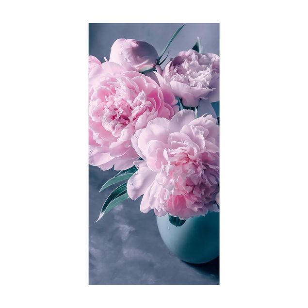 Teppich Blumen Vase mit Rosa Pfingstrosen Shabby