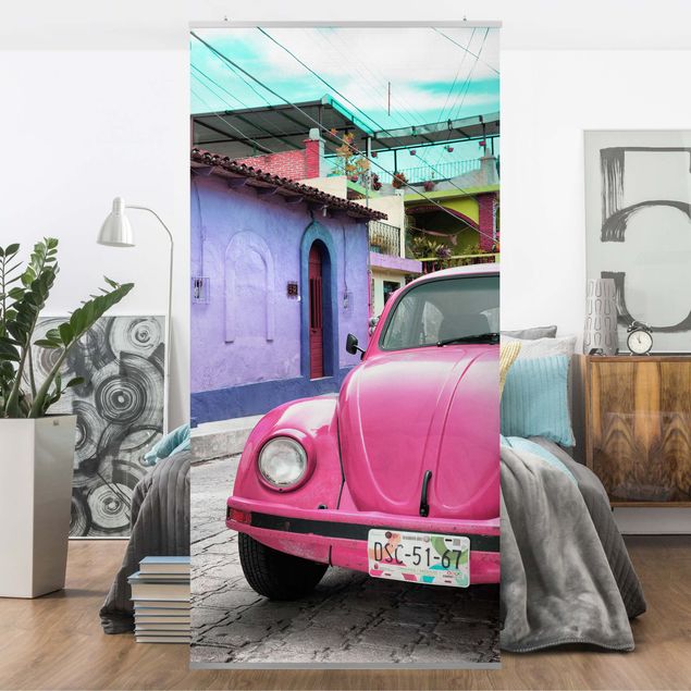 Raumteiler - Pink VW Beetle 250x120cm