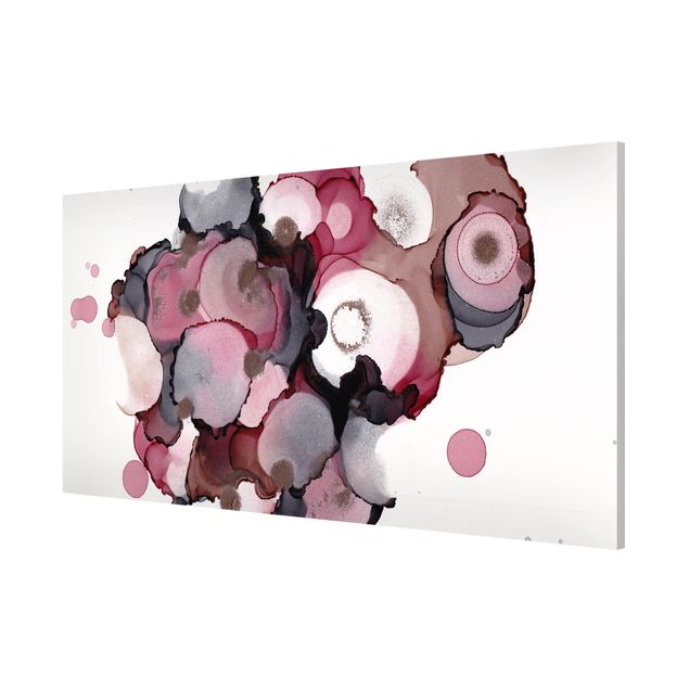 Schöne Wandbilder Pink-Beige Tropfen mit Roségold