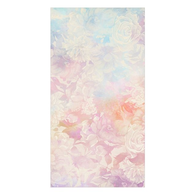 Duschrückwand - Zarter Blütentraum in Pastell