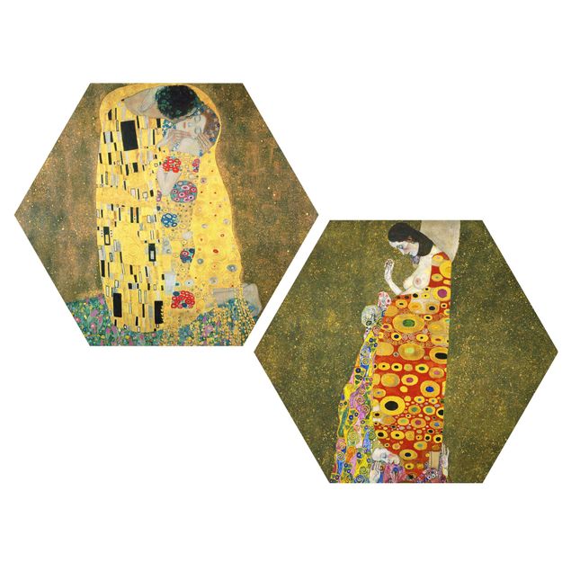 Wandbilder Gustav Klimt - Kuss und Hoffnung
