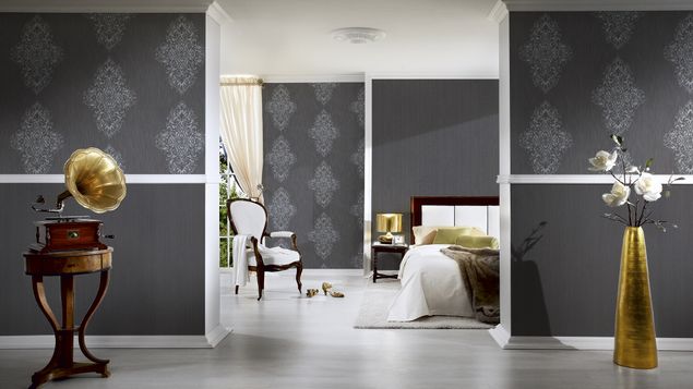 Tapeten modern Architects Paper Luxury wallpaper in Grau Metallic - 319454