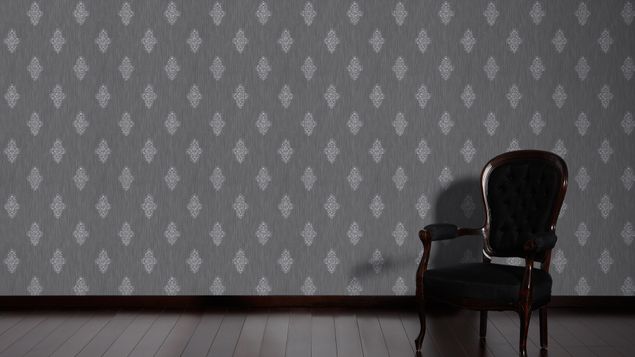 Tapeten mit Muster Architects Paper Luxury wallpaper in Grau Metallic - 319464