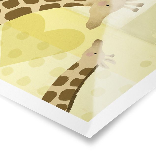 Poster - Mama und ich - Giraffen - Quadrat 1:1