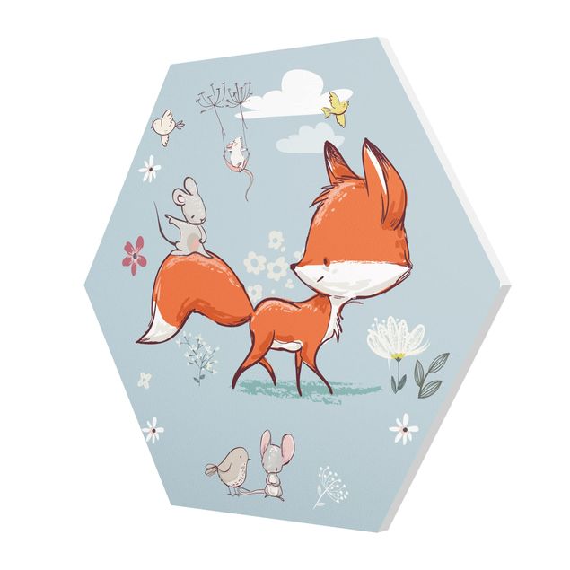 Hexagon Bild Forex - Fuchs und Maus auf Wanderschaft