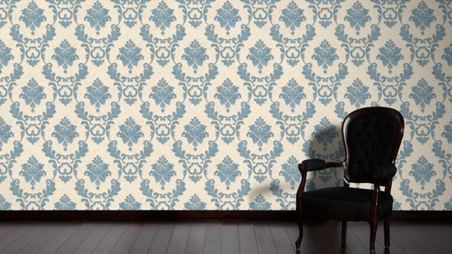 Tapeten beige Architects Paper Luxury wallpaper in Blau Creme Metallic - 324222