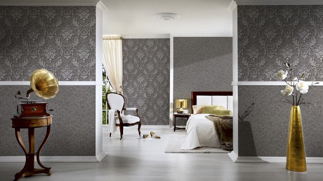 Tapete grau Architects Paper Luxury wallpaper in Grau Metallic - 324234