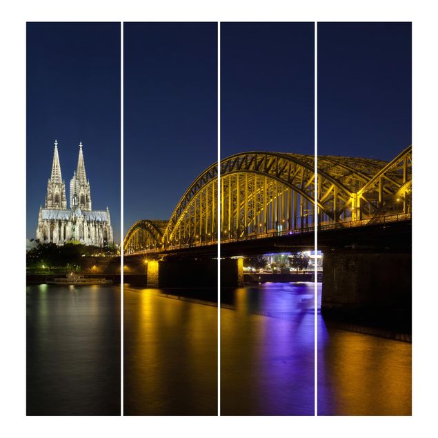 Schiebegardinen Set 6-teilig Köln bei Nacht