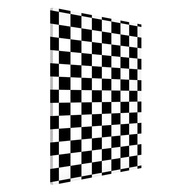 Magnettafel Büro Geometrisches Muster Schachbrett Schwarz Weiß