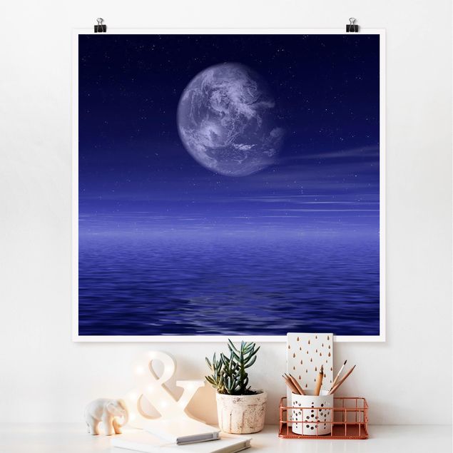Strand Poster Moon and Ocean