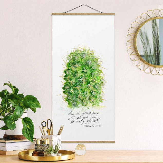 Schöne Wandbilder Kaktus mit Bibelvers I