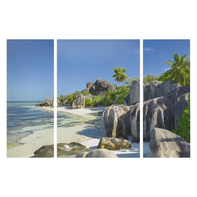 Strand Bild auf Leinwand Traumstrand Seychellen