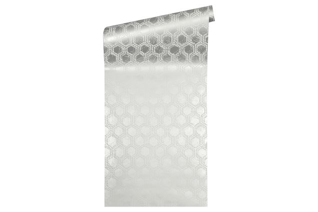 Tapeten mit Muster Architects Paper Alpha in Metallic Weiß - 333271