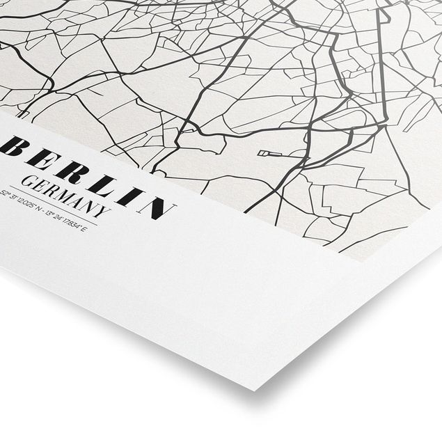 Poster bestellen Stadtplan Berlin - Klassik