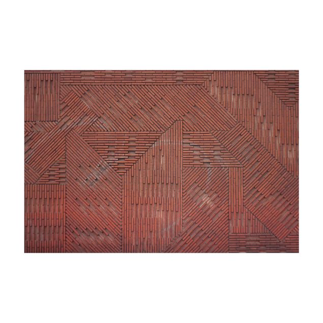 Teppich modern Design Ziegelstein Rot